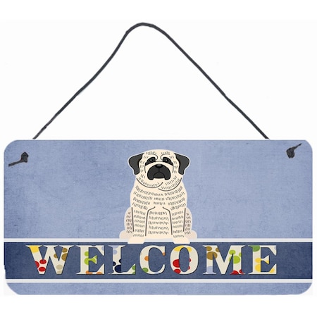 Carolines Treasures Mastiff Brindle White Welcome Wall or Door Hanging Prints BB5597DS812